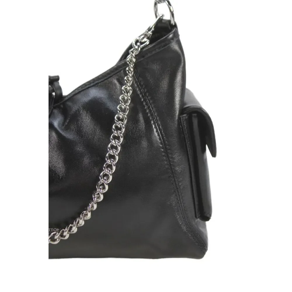 Louis Vuitton Womens Lambskin CarryAll Cargo Vibe PM Bag Black
